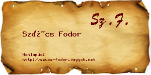 Szűcs Fodor névjegykártya